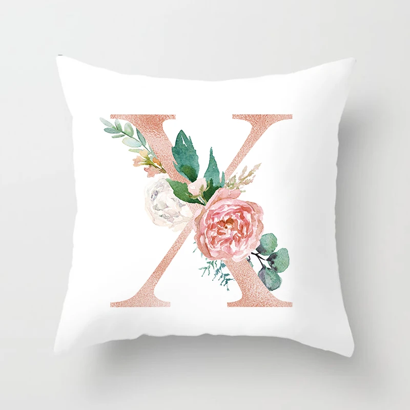 Декоративная Наволочка на подушку с буквами и цветами День святого Валентина