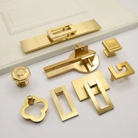 chinese shoe cabinet push pull door handle gold imitation copper zinc alloy decorative furniture drawer flush handles
