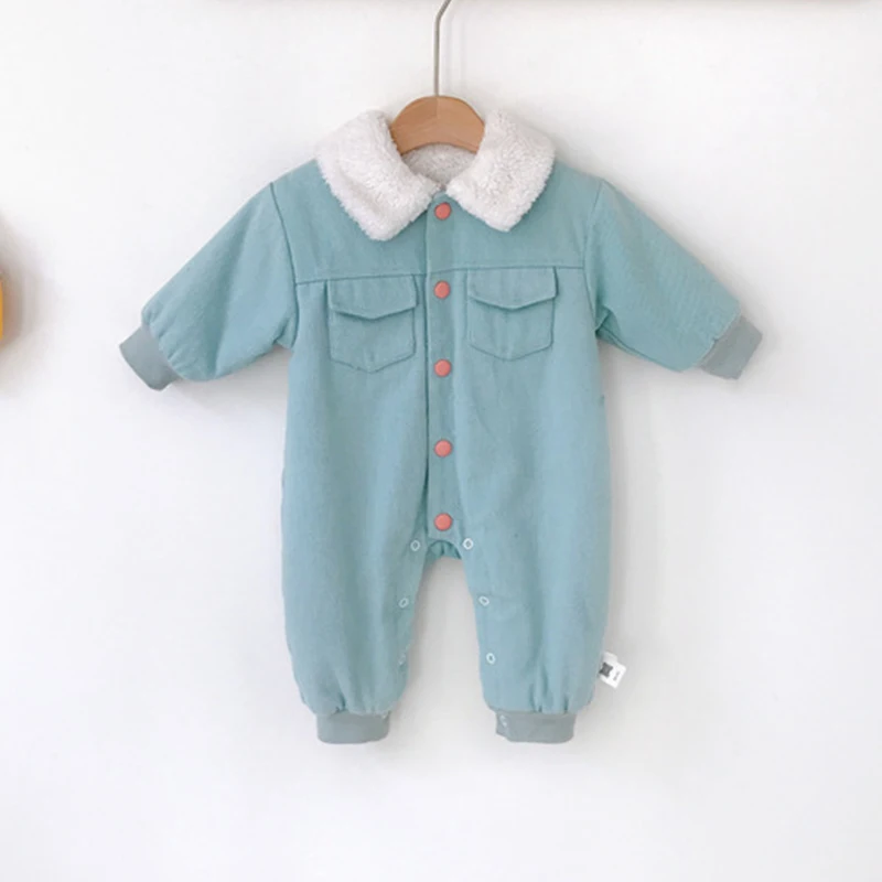 Corduroy Winter baby boy clothes warm snowsuit girl fashion onesie Outwear clothing for kids newborn |