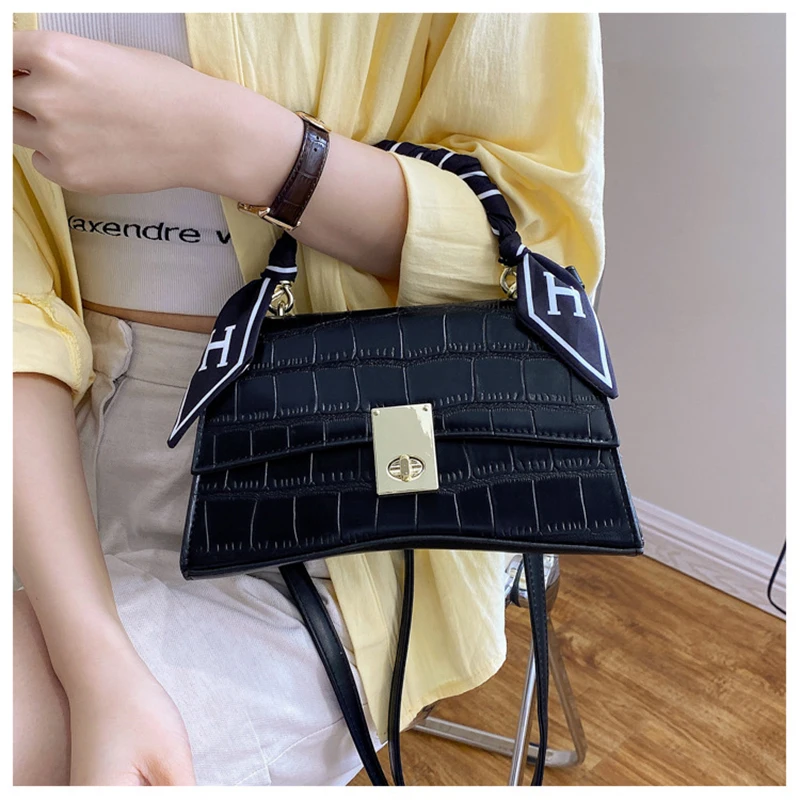 

Ribbon Luxury Designer Shoulder Bags For Women Solid Color PU Leather Women's Handbag Vitnage Small Female Shopper Crossbody Bag