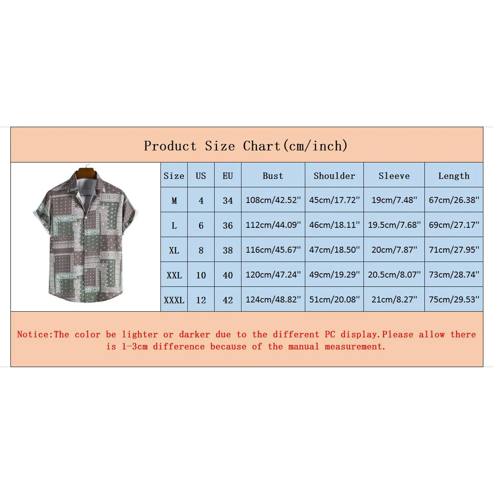 

Fashion Striped Printed Shirts Short Sleeve Shirts Breathable Casual Button Wild Shirts Printed Short-sleeve Blouses #T2G