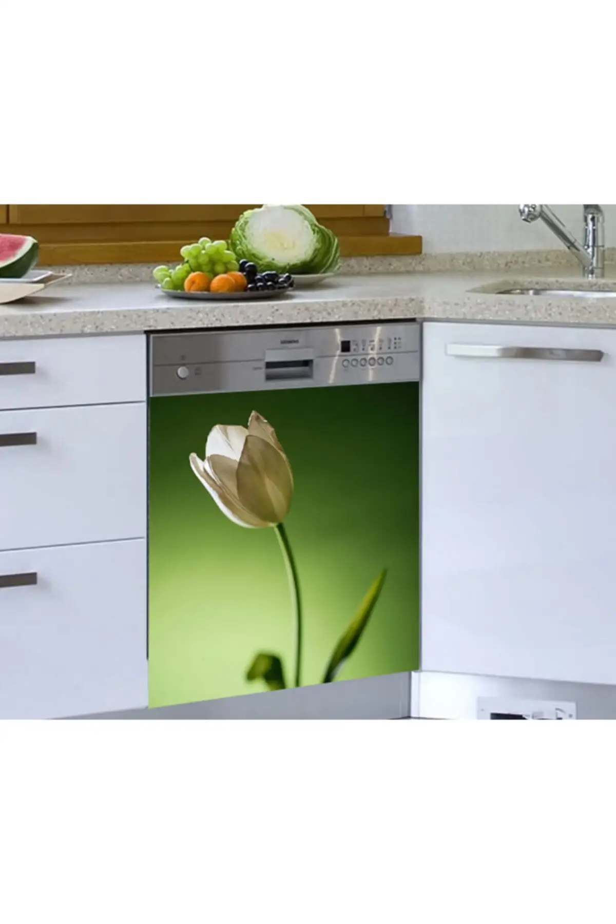 

White Tulip Dishwasher Sticker