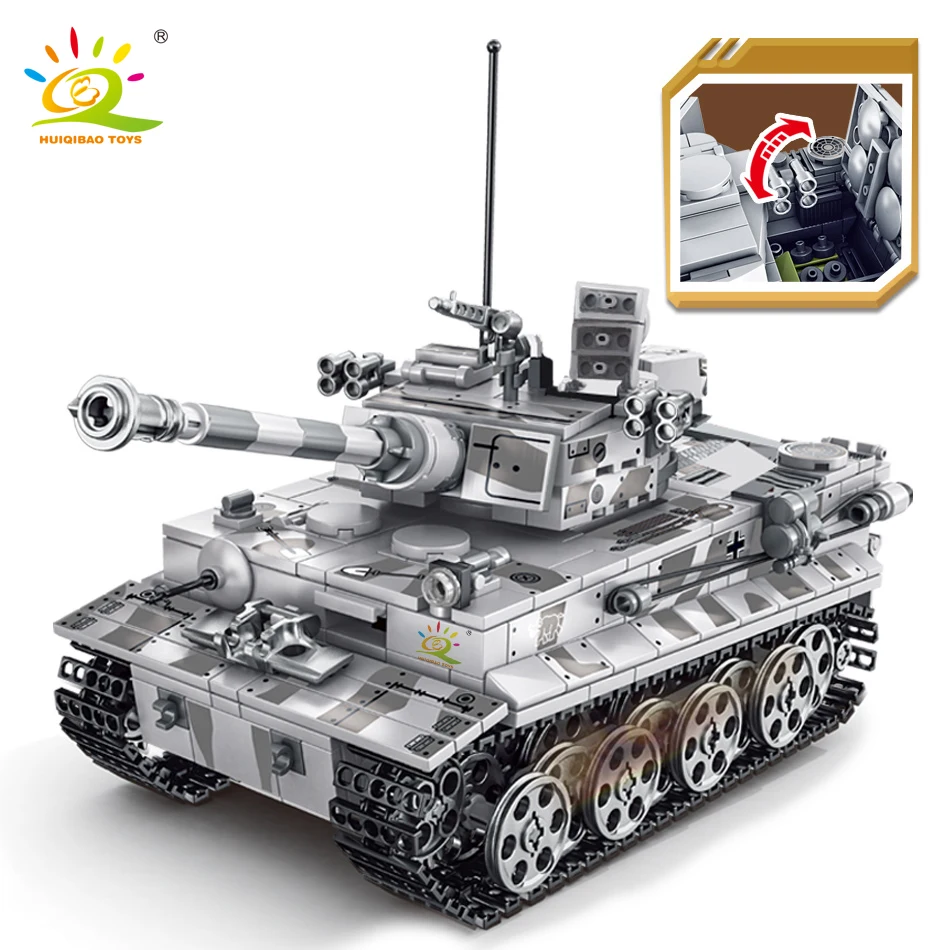 HUIQIBAO TOYS 1154pcs Military German Tiger Tank Building Blocks WW2 Army Soldier Figure Set For Children Boy Bricks | Игрушки и хобби