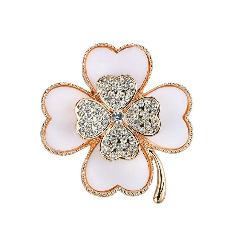Doluo Lucky Leaf Rhinestone Brooch Pin Crystal Botany Flower Popular Ornaments DIY Jewelry for Woman Accessories | Украшения и