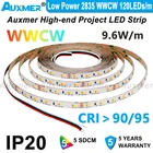 Светодиодная лента низкой мощности 2835 WWCW 120LED sm, регулируемая цветовая температура, CCT,DC1224V, 9,6 Втм, 600 светодиодный sReel,5 метровкатушка, для помещений