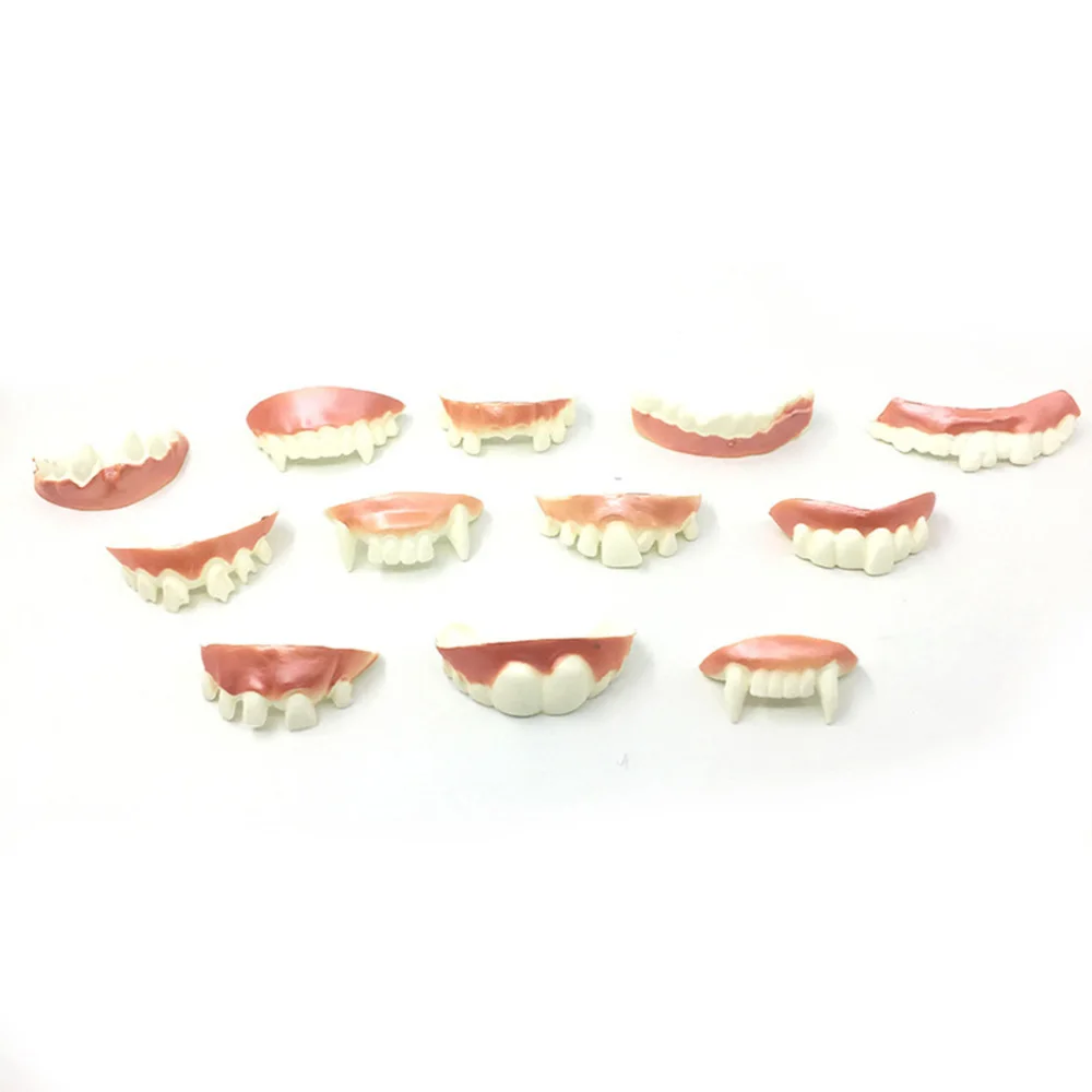 

24pcs Funny Denture Model Cosplay Props Dentures Fake Teeth Prank Props Dress Toys Spoof Tooth for Party (Random Pattern)