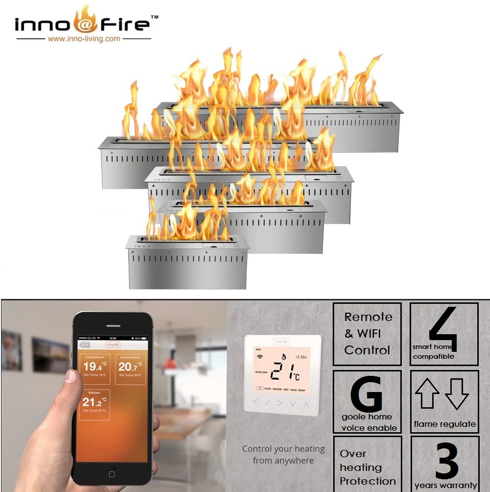 

hot sale 18 inches knx home automation quemador bioetanol inteligente