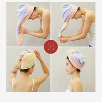 fad head towel quick dry twist shower bathturban microfiber hair button wrap hat cap