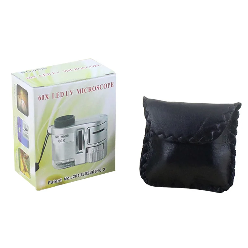 Портативный микроскоп увеличительное стекло 60 раз со светодиодной лампой