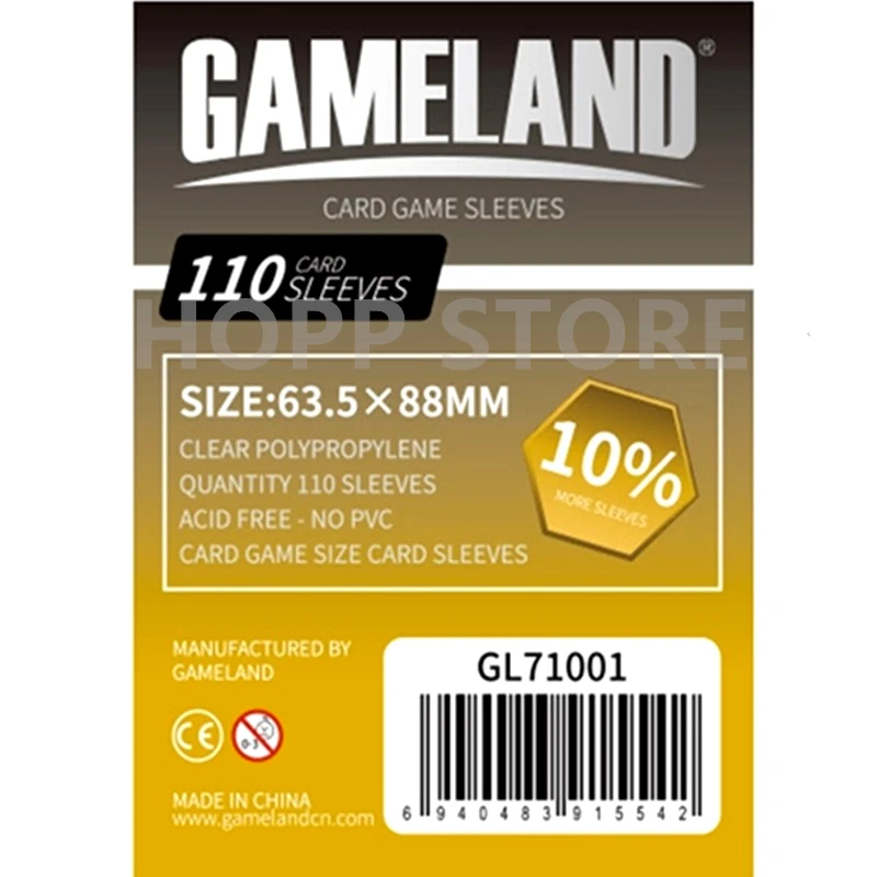 

110 Sleeves Board Games 71001(63.5x88mm) GAMELAND Card Game Sleeve Protector protective clear cards sleeves