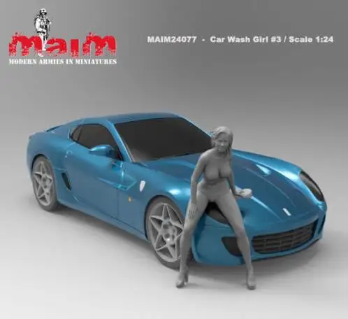 Модель 1/24 из смолы набор для сборки фигурка автомойка женщин (без машины) |