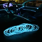 Автомобиль EL Wire светодиодный Автомобильные фары неосветодиодный ная лампа веревочная трубка светодиодный ная лента для Volkswagen Polo Passat B6 BMW F10 F30 E60 Ford Focus 2 3 Fiesta