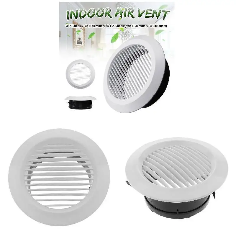 

Air Vent Grille Circular Indoor Ventilation Outlet Duct Pipe Cover Cap INTE99