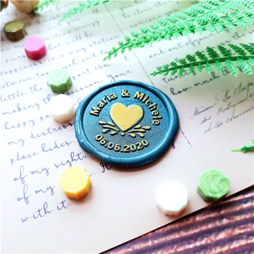 Пользовательские две с инициалами насквозь набор восковых печатей