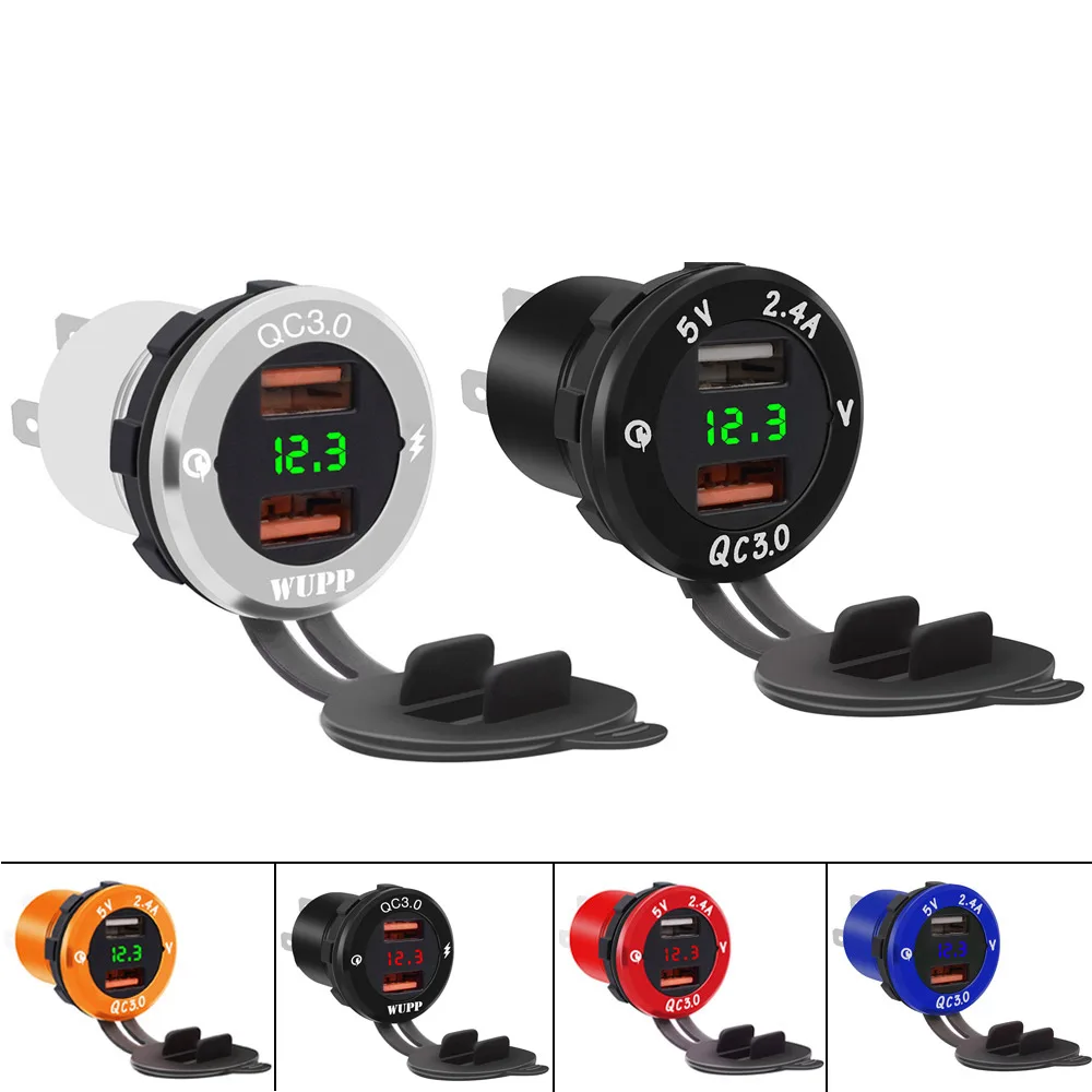 QC3.0 автомобильное зарядное устройство для прикуривателя с двумя USB портами