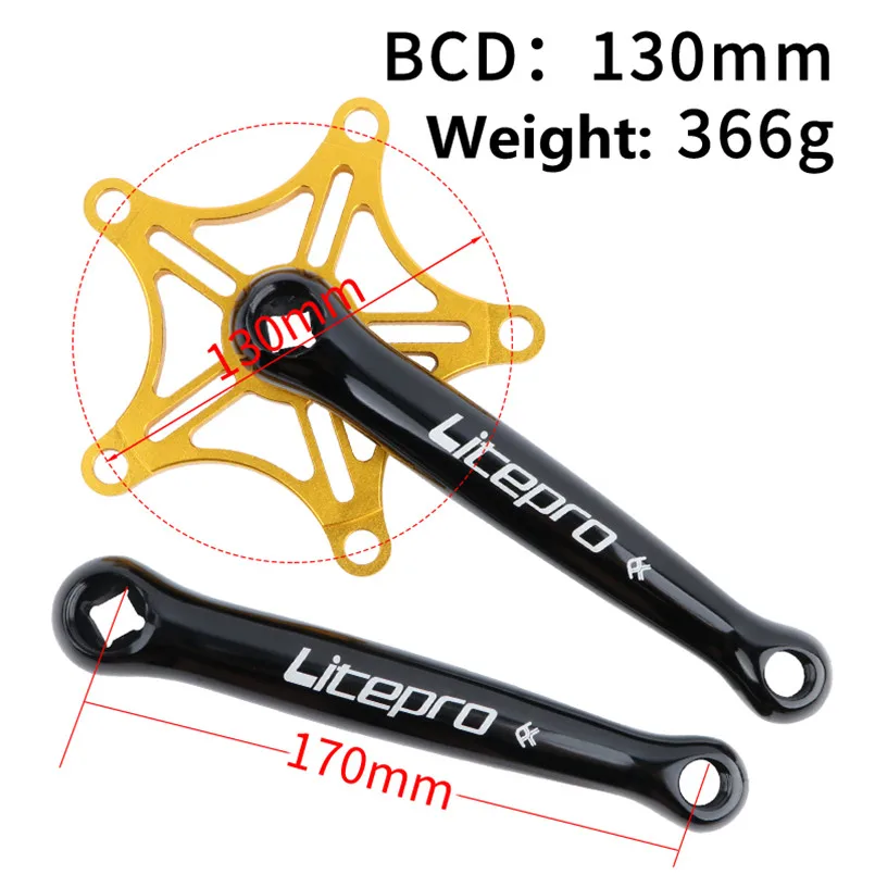 Litepro Crank бензопилы велосипед коленчатый набор складной Сверхлегкий 366g квадратное