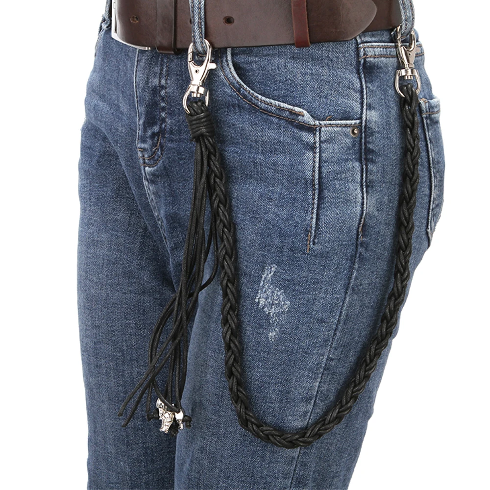 Модные джинсовые кошельки кожаные косы ремень цепочка в стиле панк-рок женские