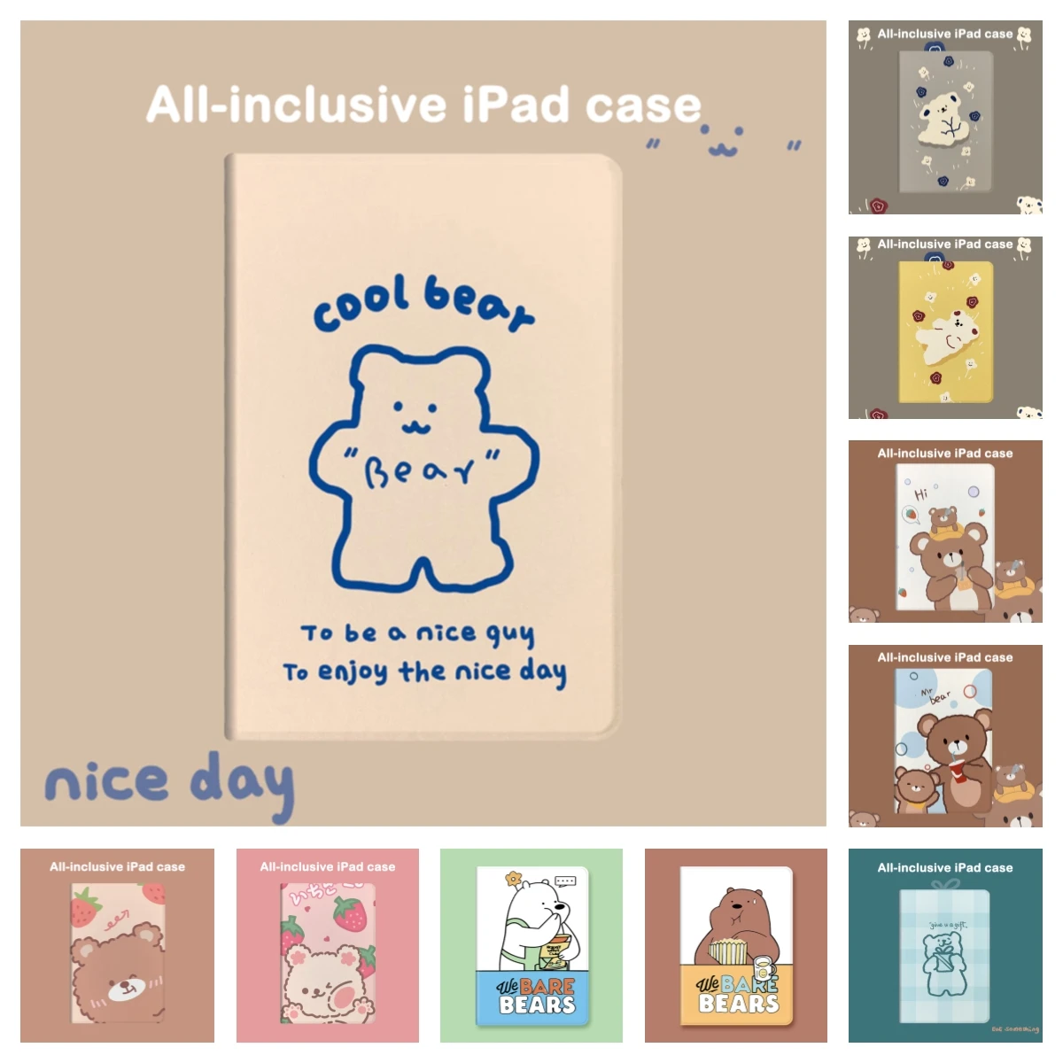 

Милый корейский чехол с медведем для IPad 7-го 8-го поколения, чехол-подставка для планшета Ipad 6-го 9,7 дюйма Mini 6 5 4 3 2 Pro 11 2021 10,9 Air 3 4 2