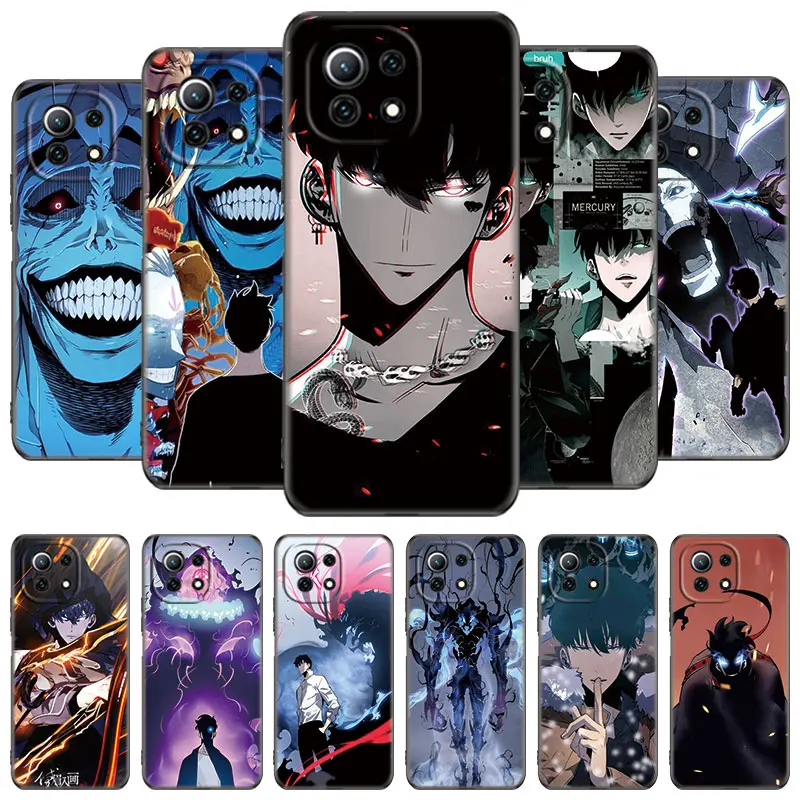 anime solo leveling phone case for xiaomi mi redmi poco x3 nfc gt f3 m3 10t 11t 7 7a k20 k40 pro 11i a2 11 lite civi black cover free global shipping