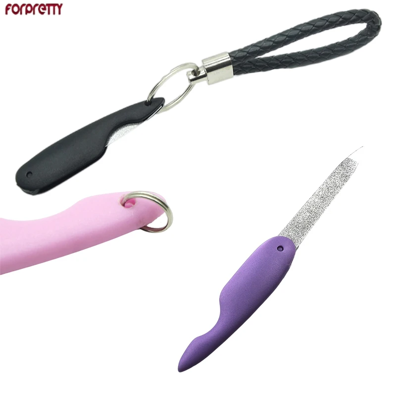 Пилка для ногтей FORPRETTY металлическая из нержавеющей стали Складная фиолетовая