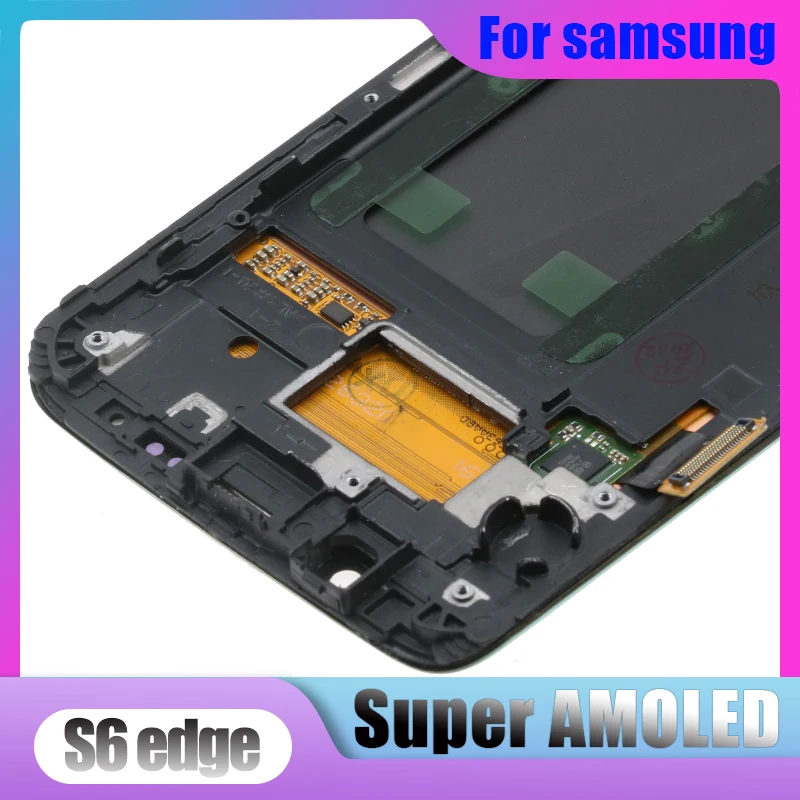 Оригинальный SUPER AMOLED ЖК экран 5 1 дюйма с рамкой для SAMSUNG Galaxy s6 edge G925 G925I G925F