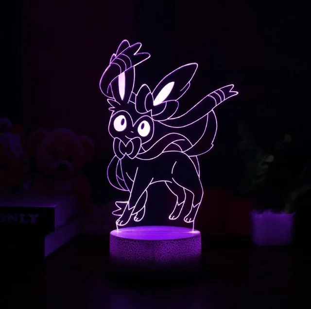 Покемон игра Mew 3D лампа Umbreon светодиодный декоративный ночник многоцветный RGB Декор для спальни Дети Рождественский подарок игрушки - Испускаемый цвет: Sylveon