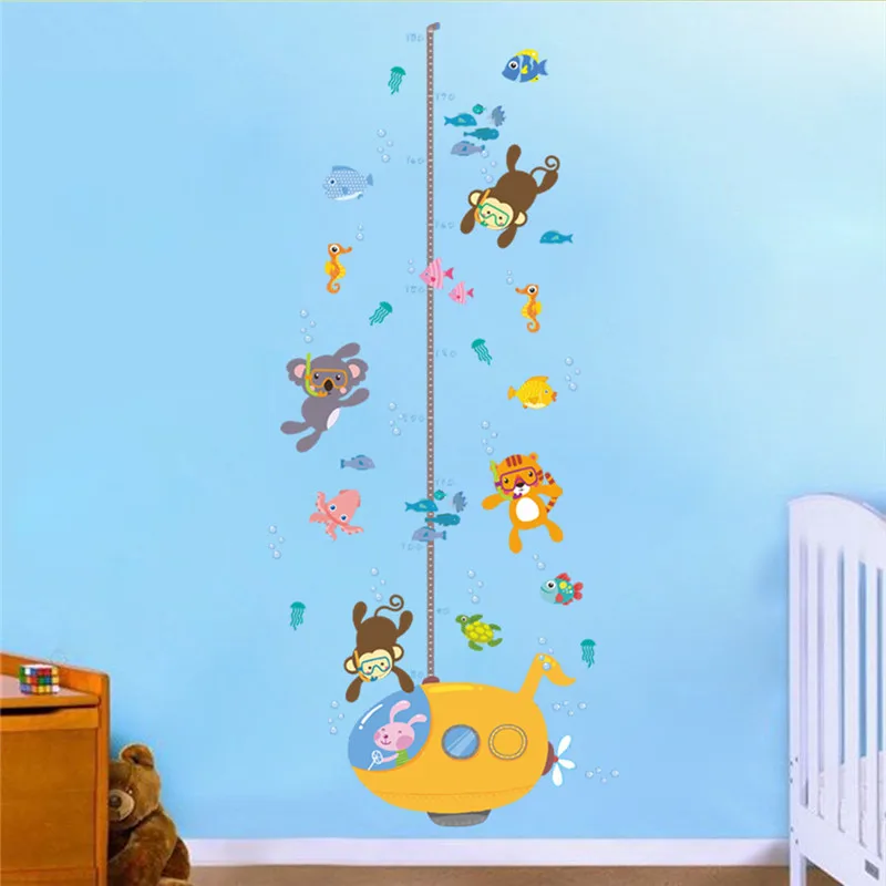 Мультфильм Животные линейка роста обоев домашний декор &quotсделай сам&quot с