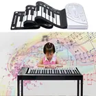 Портативное Силиконовое складное пианино с 49 клавишами, складная электронная клавиатура, перезаряжаемая цветная мягкая клавиатура, электрическое пианино