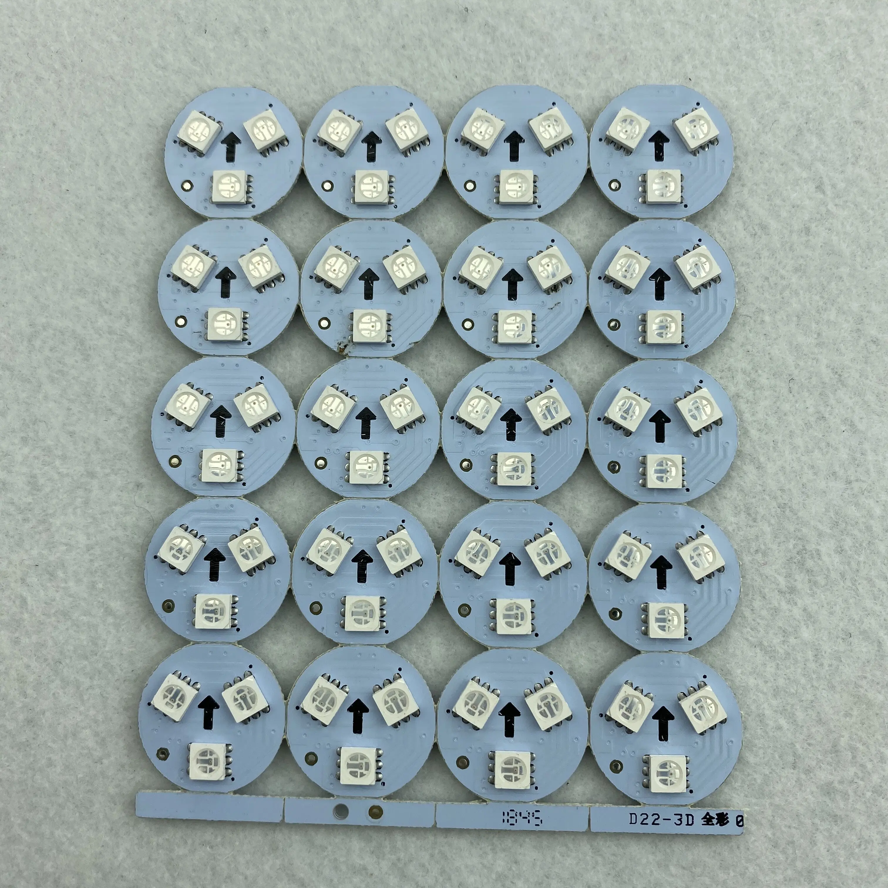 

DC12V UCS1903/WS2811 Светодиодный pixe PCBA;3 шт 5050 SMD RGB LED, 0,72 Вт; Диаметр 22 мм