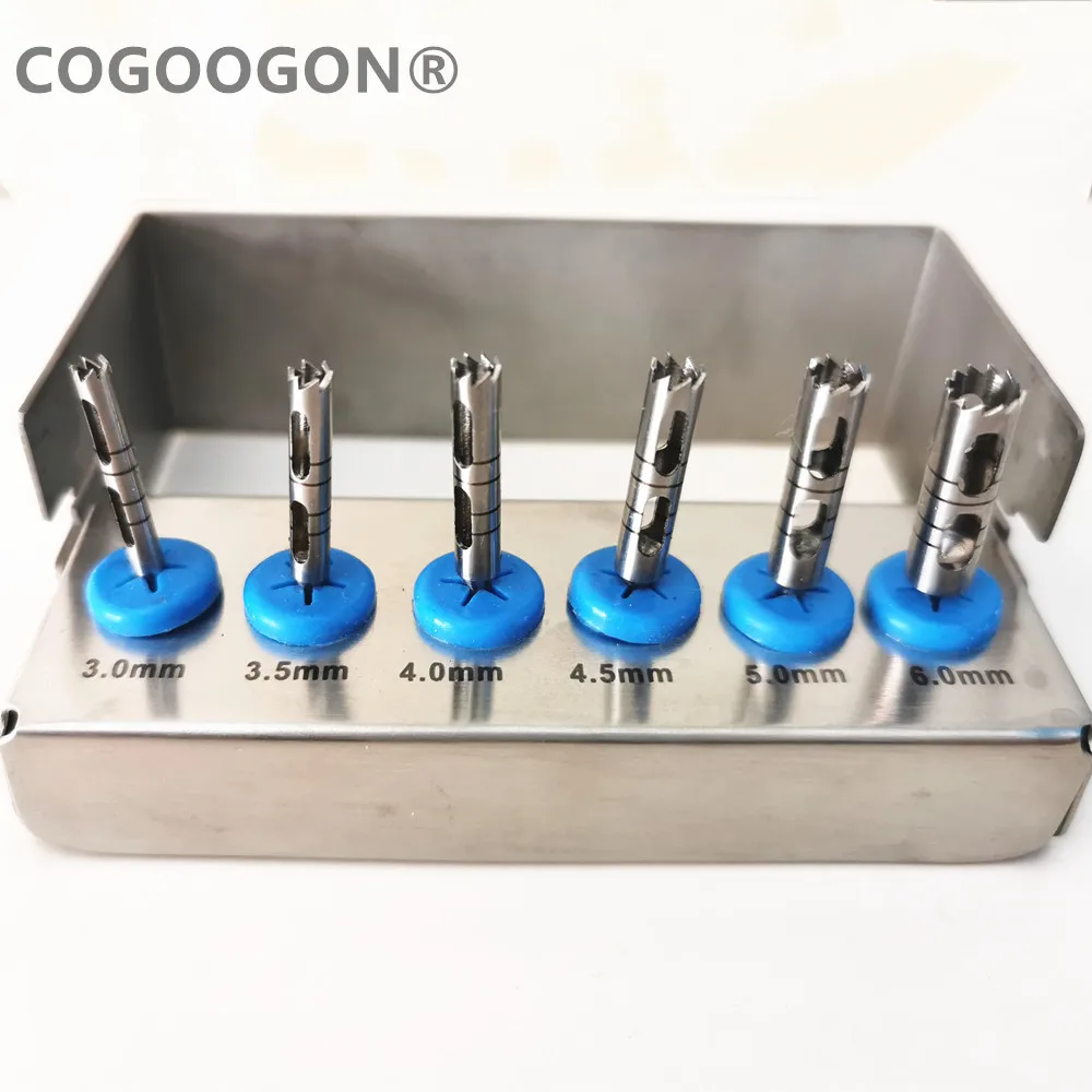 Dental Long Trephine Bur Drills Implant Kit 6 Pcs Surgical Instruments New