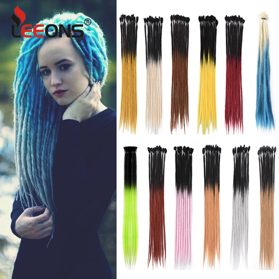 Leeons Synthetic Dreadlock Extensions Handmade Crochet Hair 20Inch Dread Extensions Crochet Braids For Men/Women Dreadlocks Hair