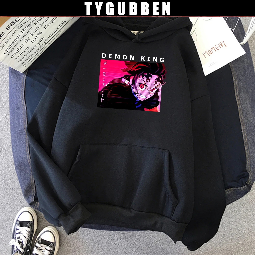 

Худи женское оверсайз в стиле Харадзюку с надписью «King Tanjiro»