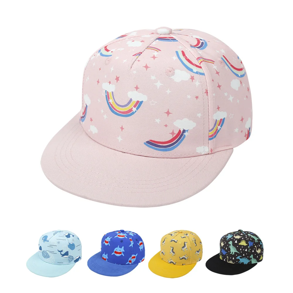 

Fashion Rainbow Hat Cotton Graffiti Boy Girl Baseball Caps Children Printed Hat Kids Popular Hip Hop Hat Cap Baby Boy Hat