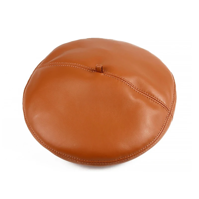 

Женский винтажный берет из натуральной кожи, черная шляпа в стиле ретро, для осени и зимы