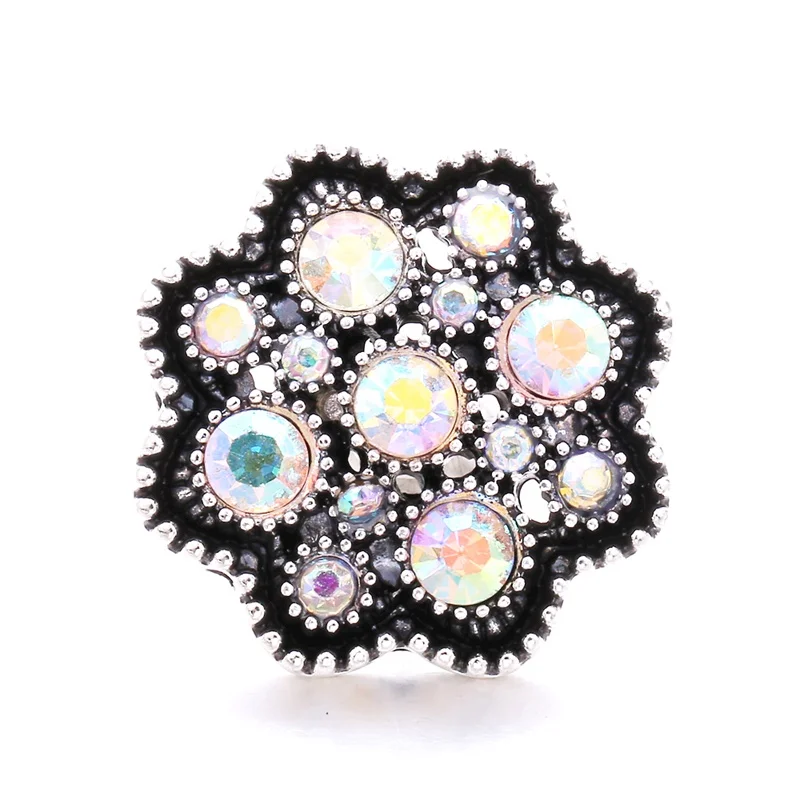 

Snap Jewelry Rhinestone flower 18mm Ginger Snap Buttons DIY Bracelet Necklace Jewelry Making ACC for Women Christmas gift