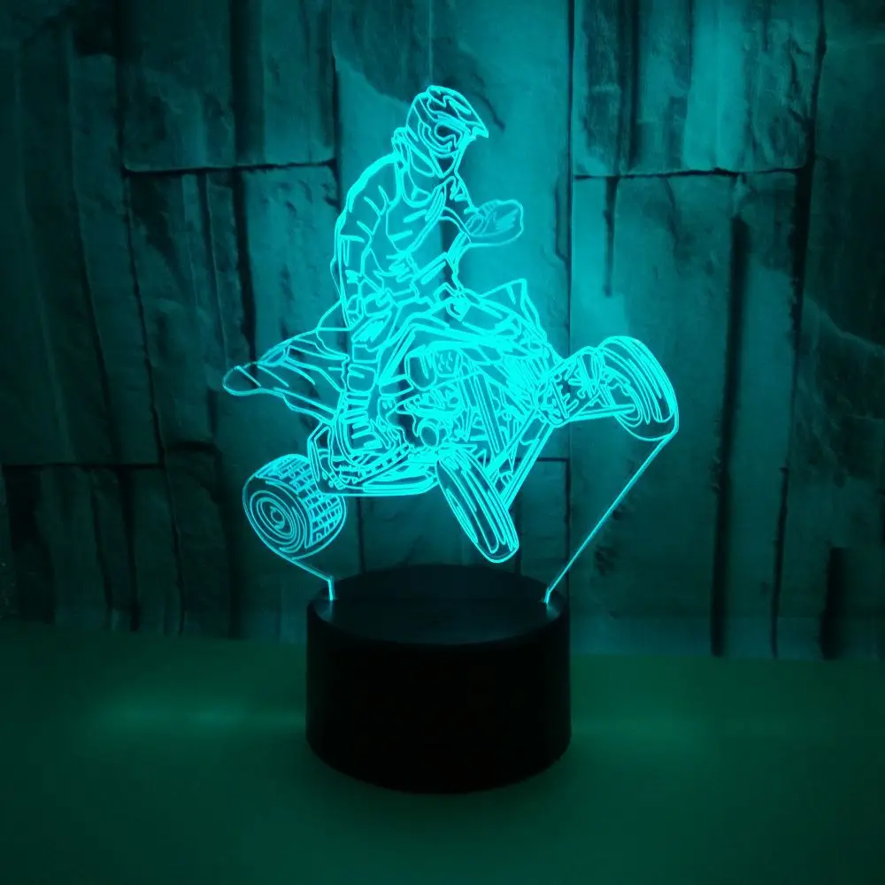 

Модные гоночные спортивные 3D ночники, 7 цветов, меняющиеся цвета, USB, настольная лампа для мотоцикла, для детей, день рождения, подарок для мот...