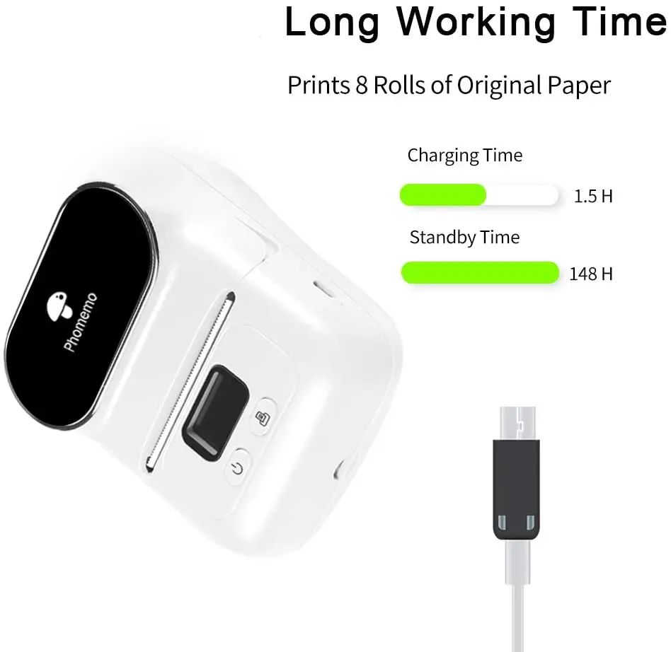 Портативный термопринтер для этикеток Phomemo M110 мини Bluetooth совместимый портативный