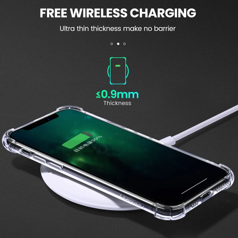 Ugreen для iPhone 11 Pro Max чехол, защитный, 4 угла, усиленный, с защитой от падения, прозрачный чехол для iPhone 11 Pro Max чехол для телефона
