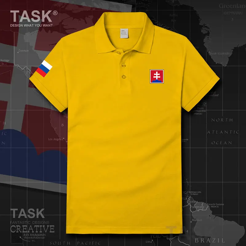 Рубашка-поло мужская с короткими рукавами армейская Словацкая Республика