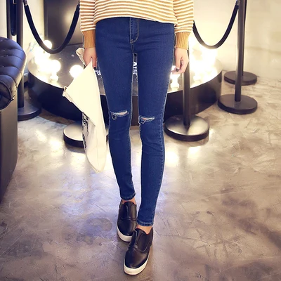 Style 16 Джинсы женские джинсовые брюки черные корейские женские узкие джинсы осенние обтягивающие тонкие Стрейчевые Хлопковые женские брюки - Цвет: Style 16
