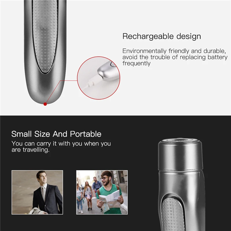 Мини электробритва для мужчин с двойной фольгой портативный триммер бороды