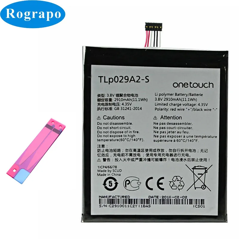Оригинальный запасной аккумулятор 2910 мАч TLp029AJ TLP029A2 для Alcatel One Touch Idol 3 TCL AM H200 I806 6045Y