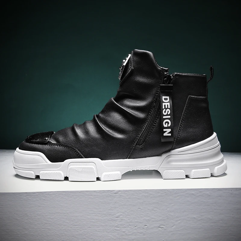 New Spring Autumn Men's Bright Personality High-top Casual Shoes British Style Tide Brand Designer Men studs Sneaker | Обувь