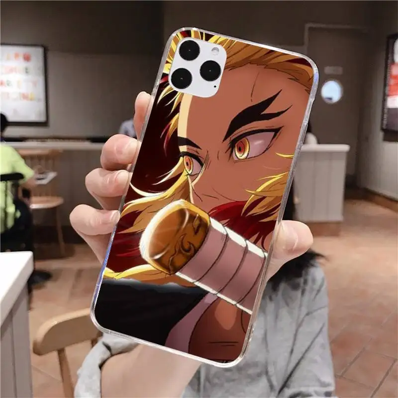rengoku kyoujurou demon slayer kimetsu no yaiba phone case for iphone 12 pro max 11 pro xs max 8 7 6 6s plus x 5s se 2020 xr free global shipping