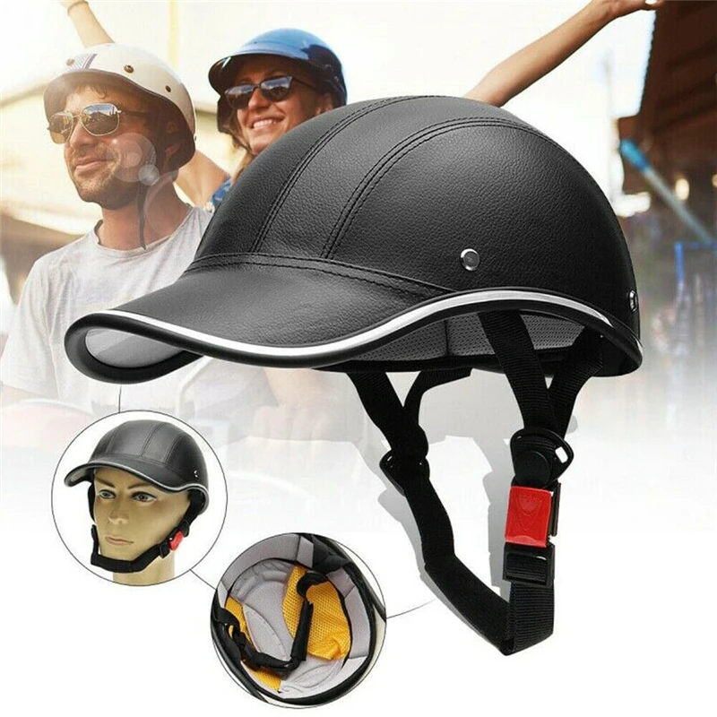 Baseball Cap Style Motorcycle Bicycle Helmet Half Face Helmet Electric Scooter Anti-UV Safety Hard Hat Adjustale Summer Cap images - 6
