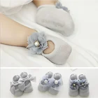 3 парыЛот, новые кружевные носки для новорожденных с цветами, хлопковые нескользящие детские носки с бантом для маленьких девочек, осенние детские носки