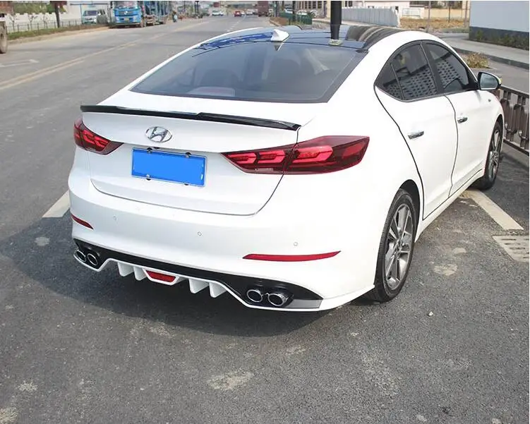 Задний спойлер для Elantra 2016 ABS задний бампер диффузор корпуса комплект заднего