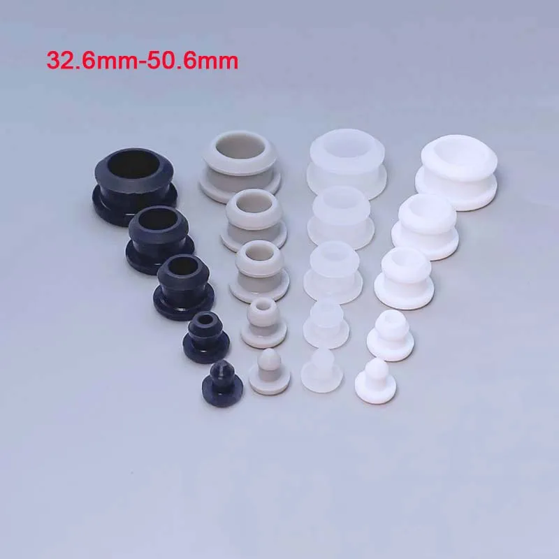 

1 Pcs Black White Silicone Rubber Hole Caps Snap-on Gasket Blanking End Cap Seal Stopper T-type Plug Cover 32.6mm-50.6mm