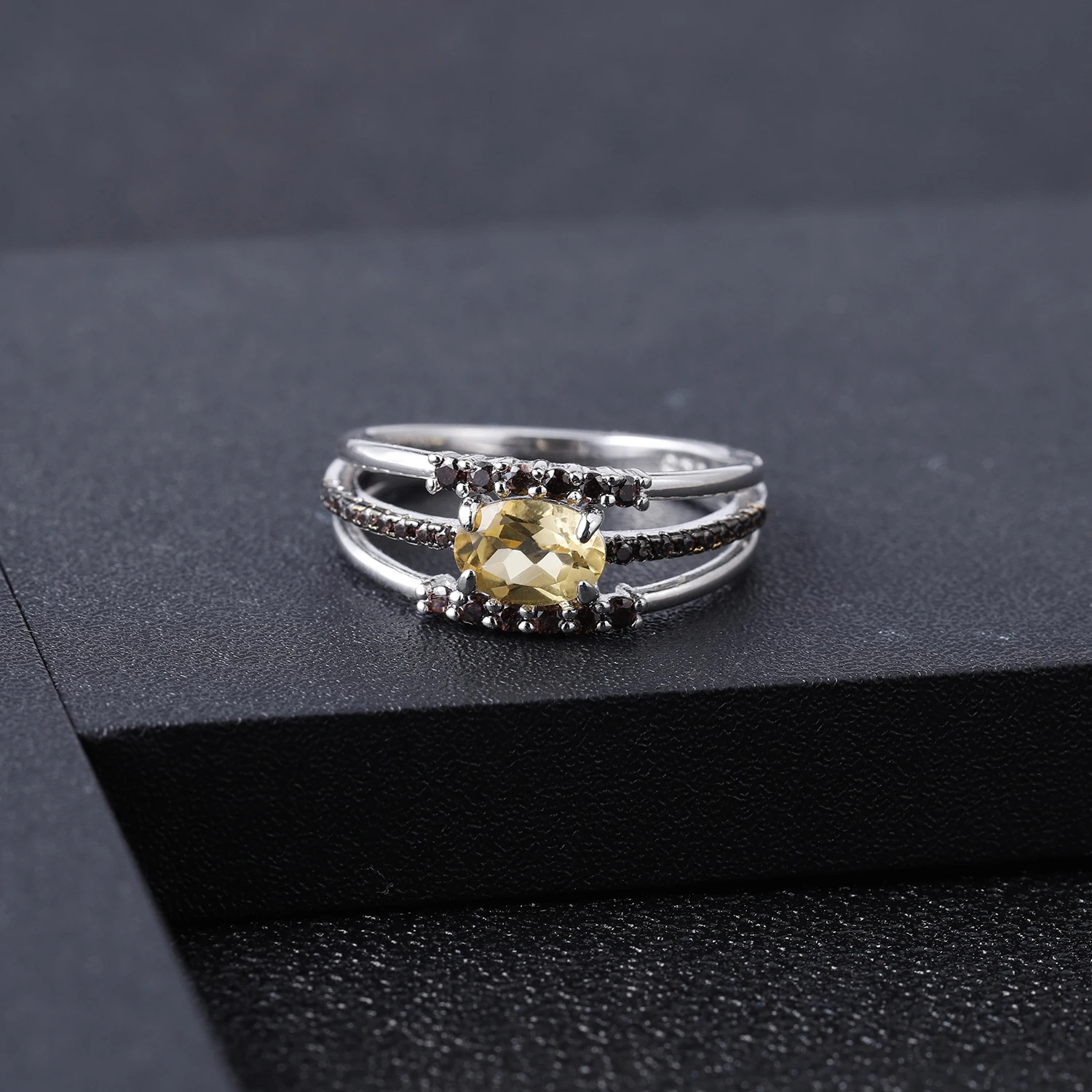 Gem's BALLET 0.81Ct натуральный цитрин драгоценный камень кольца 925 пробы серебро Античный стиль обручальное кольцо для женщин хорошее ювелирное изделие