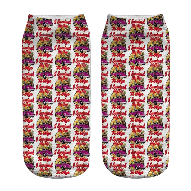

Women's socks kawaii I Survived My Trip to NYC letters Socks Woman harajuku Happy Funny Novelty cute girl gift Socks for women